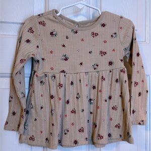 Garanimals Beige Print Toddler Long Sleeve Shirt